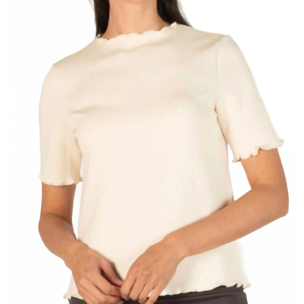 NEW BEFORE YOU ruffle top in eggshell